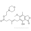 Acide 6- (1,3-dihydro-4-hydroxy-6-méthoxy-7-méthyl-3-oxo-5-isobenzofuranyl) -4-méthyl-, 2- (4-morpholinyl) éthyle de l&#39;acide 4-méthylique, (57192175,4E) - CAS 128794-94-5